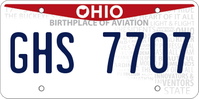 OH license plate GHS7707