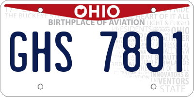 OH license plate GHS7891