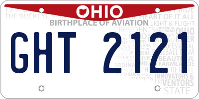 OH license plate GHT2121