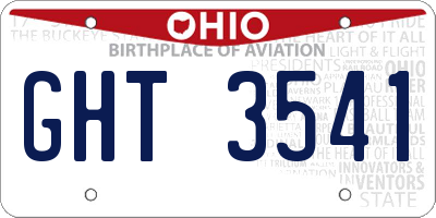 OH license plate GHT3541