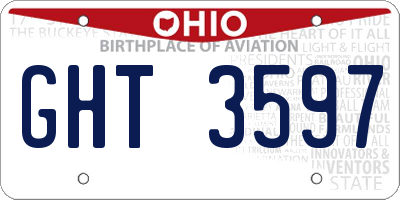 OH license plate GHT3597