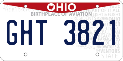 OH license plate GHT3821