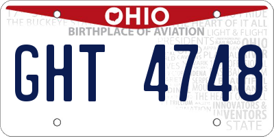 OH license plate GHT4748