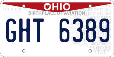 OH license plate GHT6389