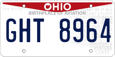 OH license plate GHT8964