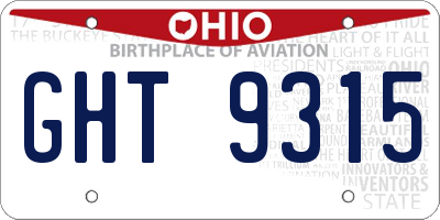 OH license plate GHT9315