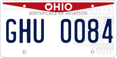 OH license plate GHU0084