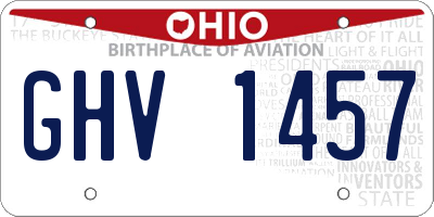 OH license plate GHV1457