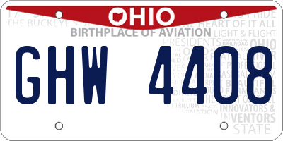 OH license plate GHW4408