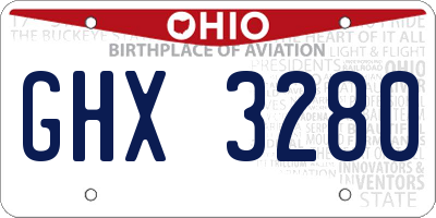 OH license plate GHX3280