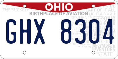 OH license plate GHX8304