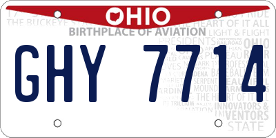 OH license plate GHY7714