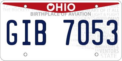 OH license plate GIB7053