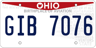 OH license plate GIB7076