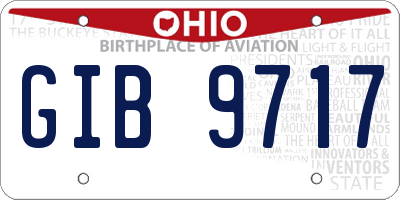 OH license plate GIB9717