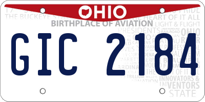 OH license plate GIC2184