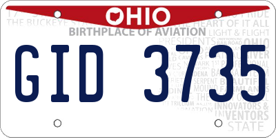 OH license plate GID3735