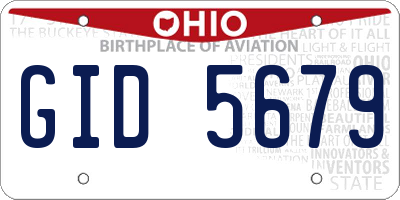 OH license plate GID5679