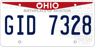 OH license plate GID7328