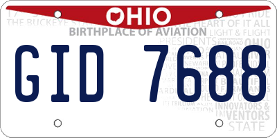 OH license plate GID7688