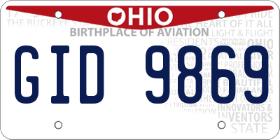 OH license plate GID9869