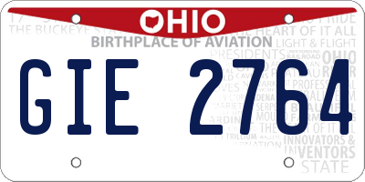 OH license plate GIE2764