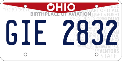 OH license plate GIE2832