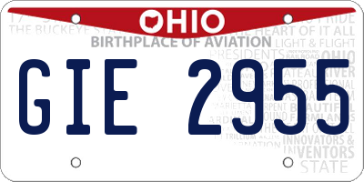OH license plate GIE2955