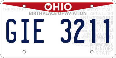 OH license plate GIE3211
