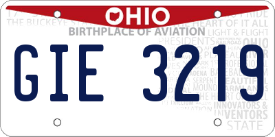 OH license plate GIE3219