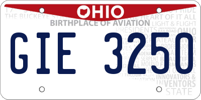 OH license plate GIE3250