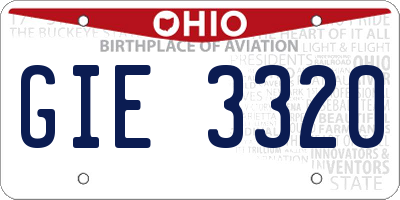 OH license plate GIE3320