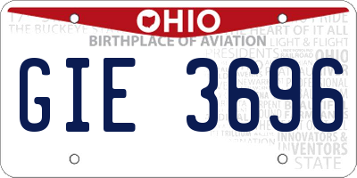 OH license plate GIE3696