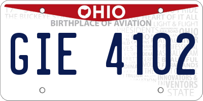 OH license plate GIE4102