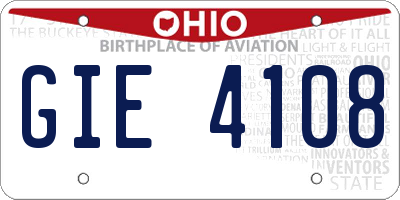 OH license plate GIE4108