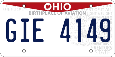 OH license plate GIE4149