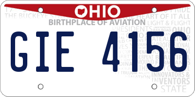 OH license plate GIE4156