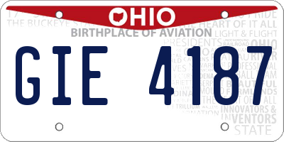 OH license plate GIE4187