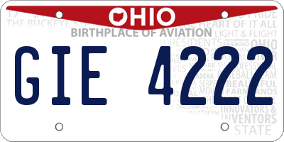 OH license plate GIE4222
