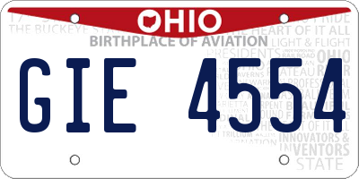 OH license plate GIE4554