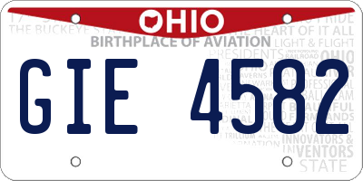 OH license plate GIE4582