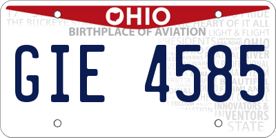 OH license plate GIE4585