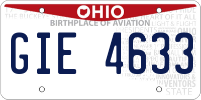 OH license plate GIE4633