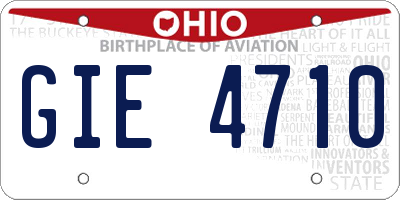 OH license plate GIE4710