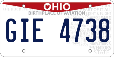 OH license plate GIE4738