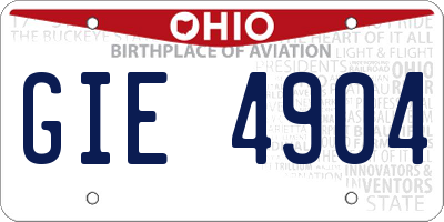 OH license plate GIE4904
