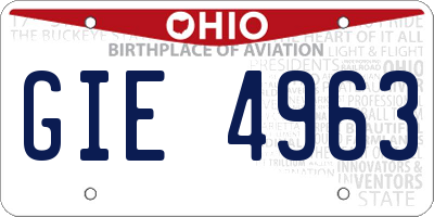 OH license plate GIE4963