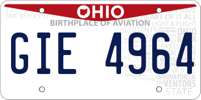OH license plate GIE4964