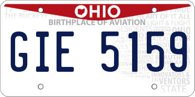OH license plate GIE5159