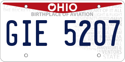 OH license plate GIE5207